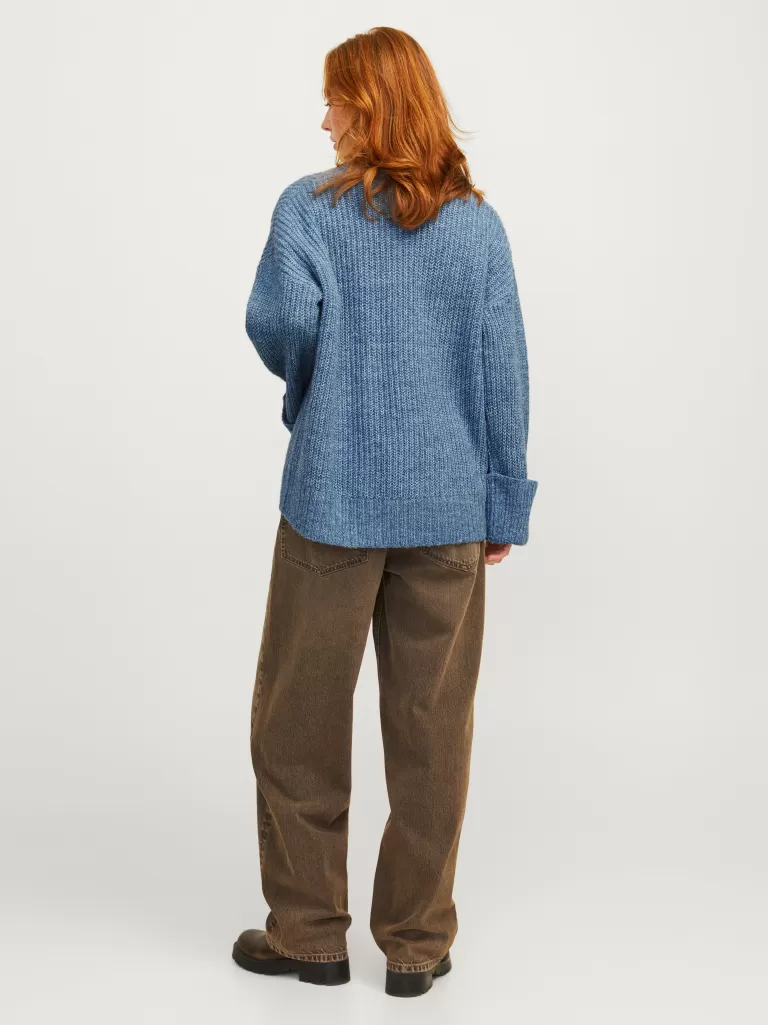 JACK & JONES Swetry^JXELLINORA Sweter wkładany przez głowę Niebieski