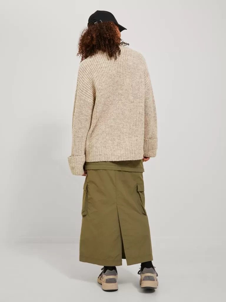 JACK & JONES Swetry^JXELLINORA Sweter wkładany przez głowę Beżowy