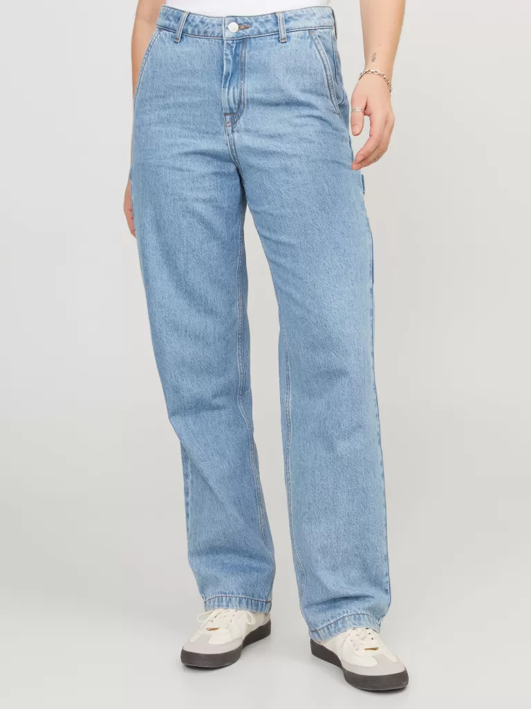 JACK & JONES Jeansy^JXELZA RELAXED MW WORKER JEANS DNM Niebieski