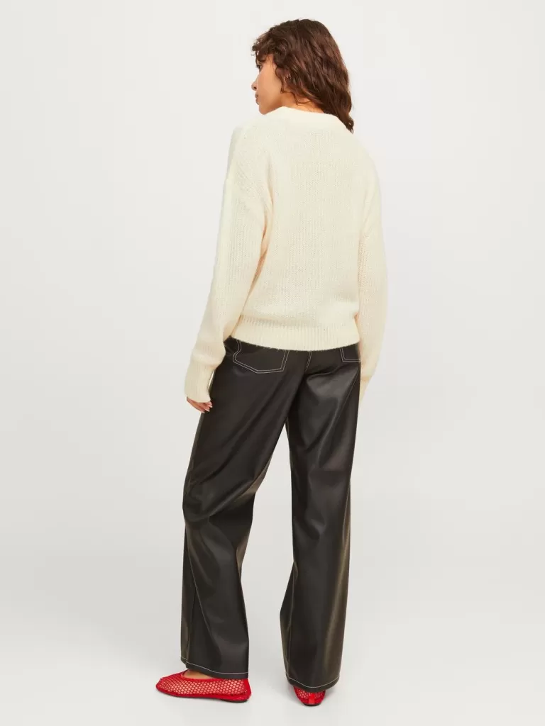 JACK & JONES Swetry^JXEMBER Sweter wkładany przez głowę Biały