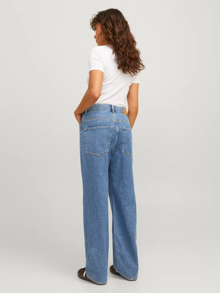 JACK & JONES Jeansy^JXERIN BAGGY MW JEANS EX DNM Niebieski