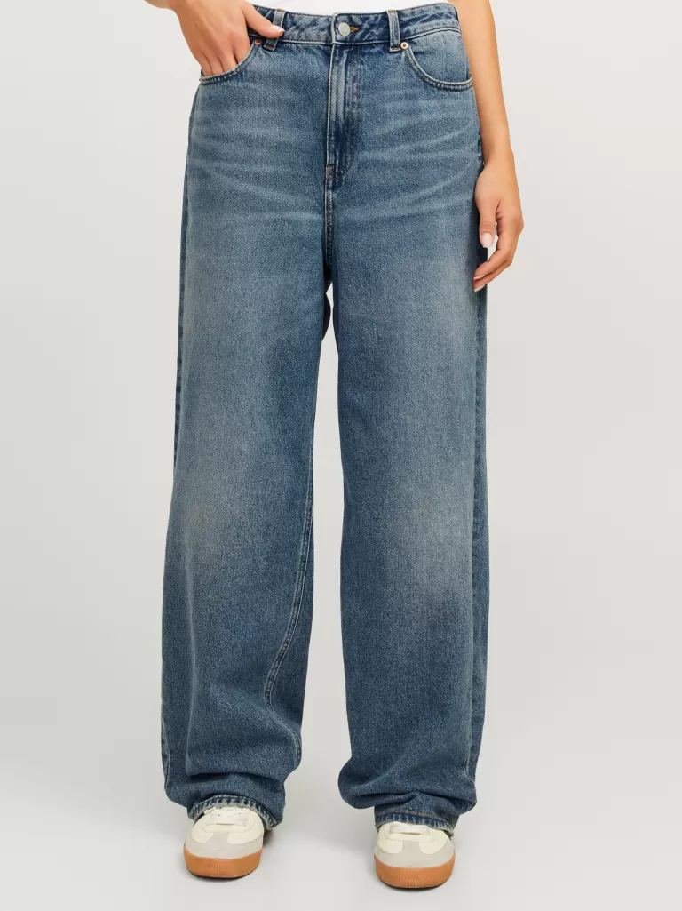 JACK & JONES Jeansy^JXERIN BAGGY MW JEANS R108 DNM Niebieski
