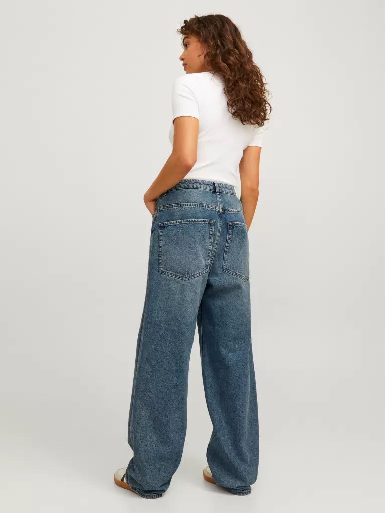 JACK & JONES Jeansy^JXERIN BAGGY MW JEANS R108 DNM Niebieski