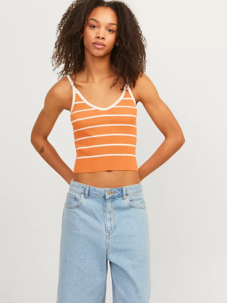 JACK & JONES Topy | Swetry^JXESTHER Góra Pomarańczowy
