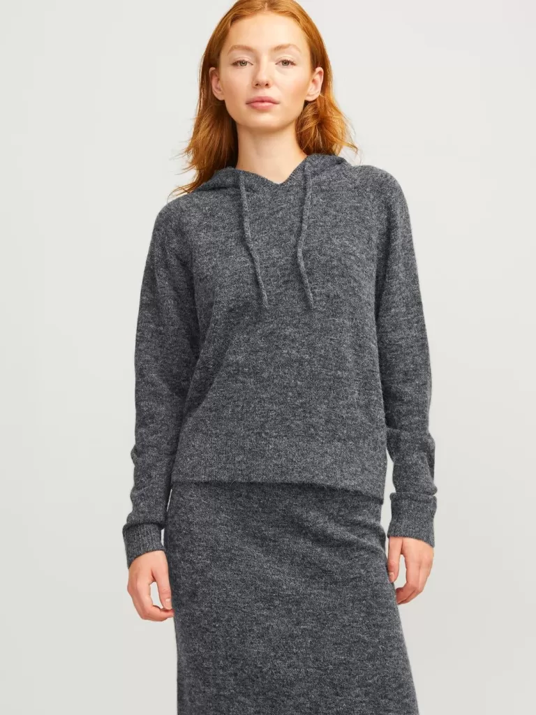 JACK & JONES Swetry^JXEVI Bluza z kapturem Szary