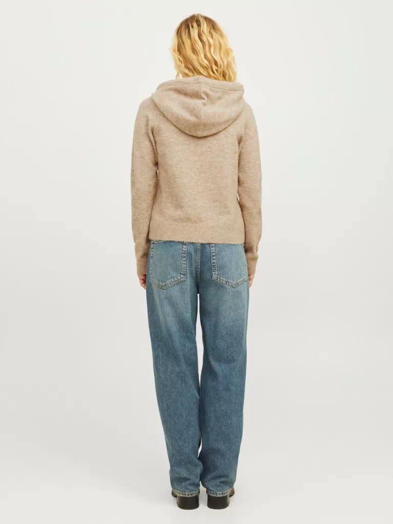 JACK & JONES Swetry^JXEVI Bluza z kapturem Beżowy