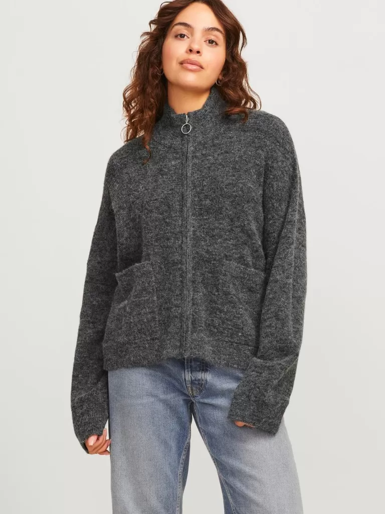 JACK & JONES Swetry^JXEVI Kardigan Szary