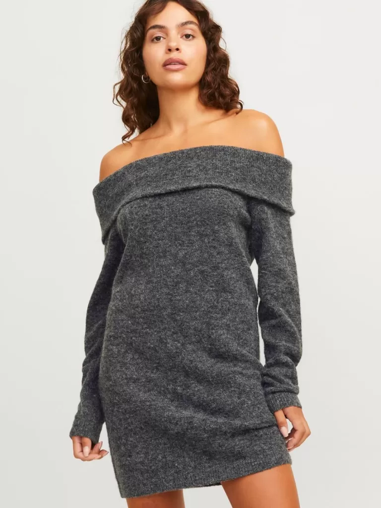 JACK & JONES Swetry^JXEVI Sweter wkładany przez głowę Szary