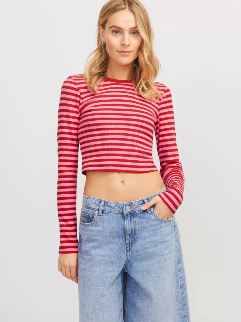 JACK & JONES Topy^JXFELINE Góra Czerwony