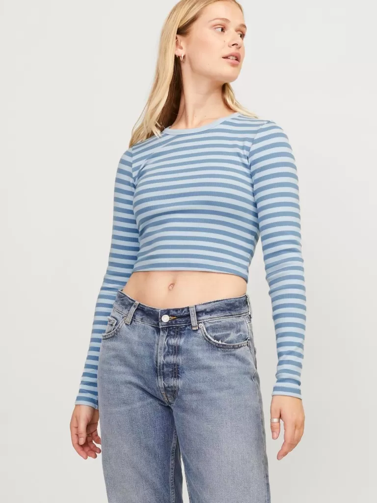 JACK & JONES Topy^JXFELINE Góra Niebieski