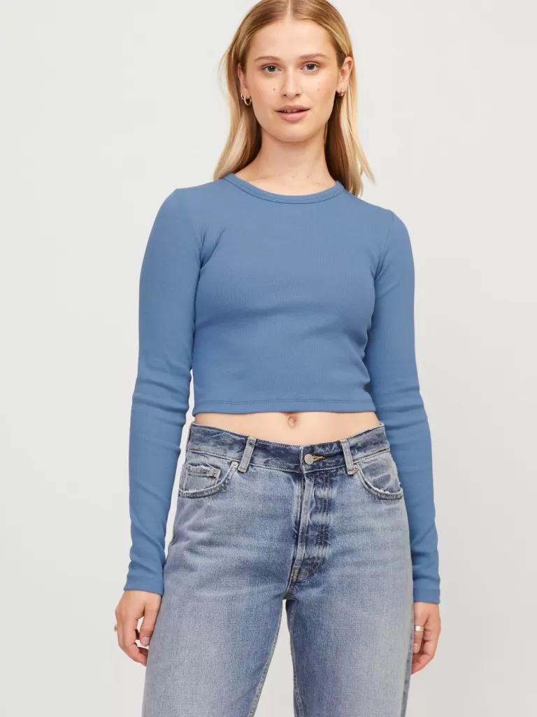 JACK & JONES Topy^JXFELINE T-shirt Niebieski