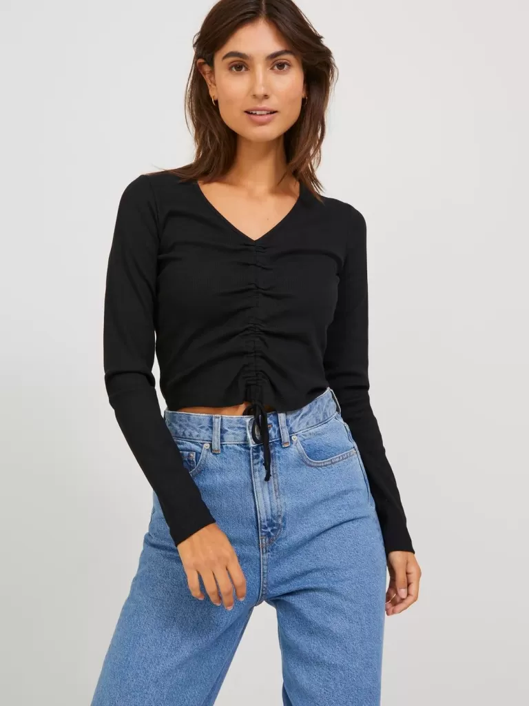 JACK & JONES Topy^JXFENJA Góra Czarny