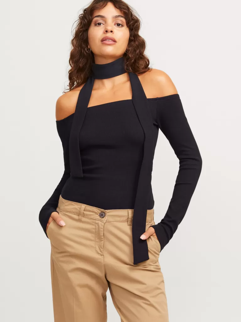 JACK & JONES Topy^JXFEO Góra Czarny