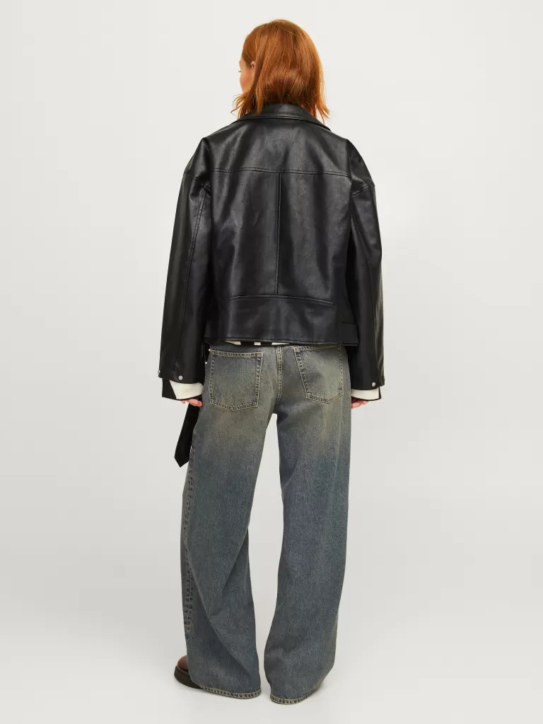 JACK & JONES Kurtki I Płaszcze^JXFRIDA Skórzana kurtka Czarny