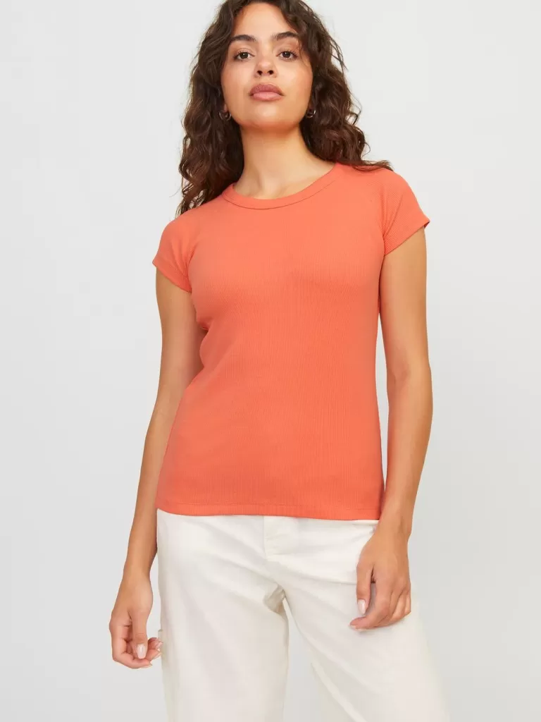 JACK & JONES Topy^JXFRIEND Góra Pomarańczowy