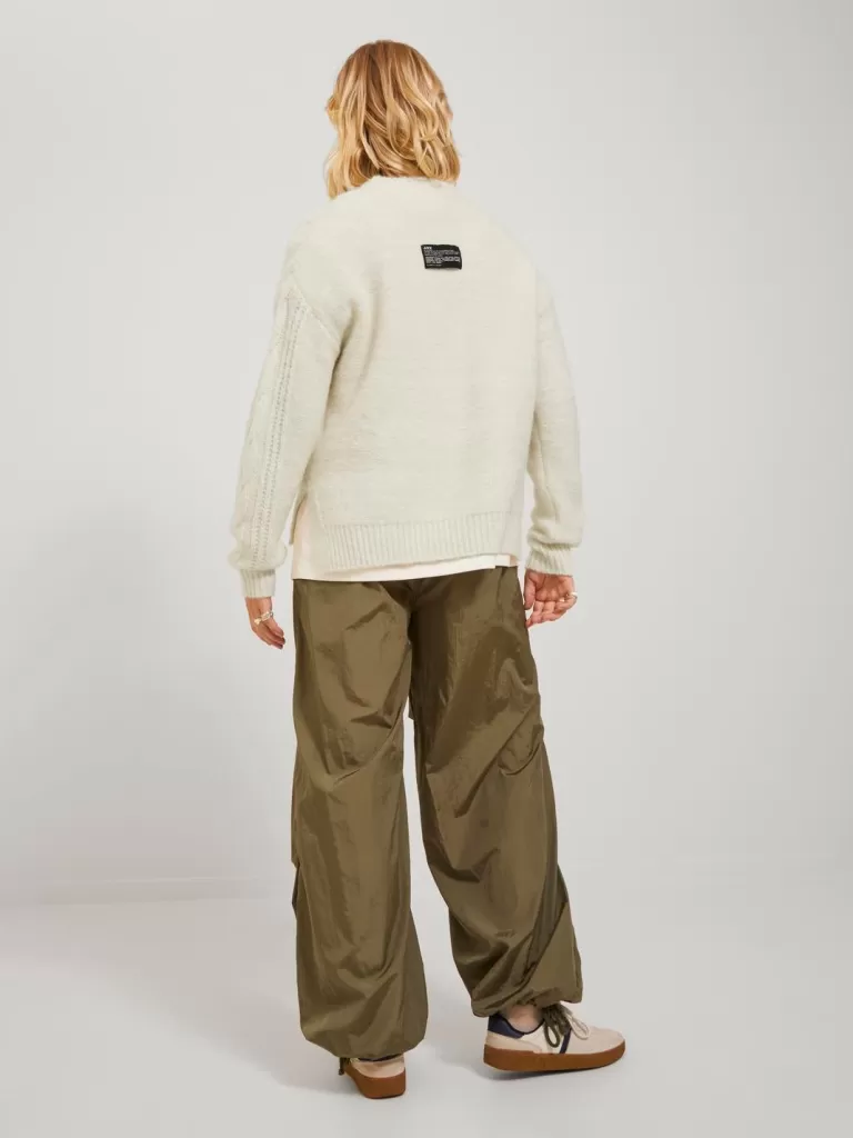 JACK & JONES Swetry^JXFRIGGA Sweter wkładany przez głowę Biały