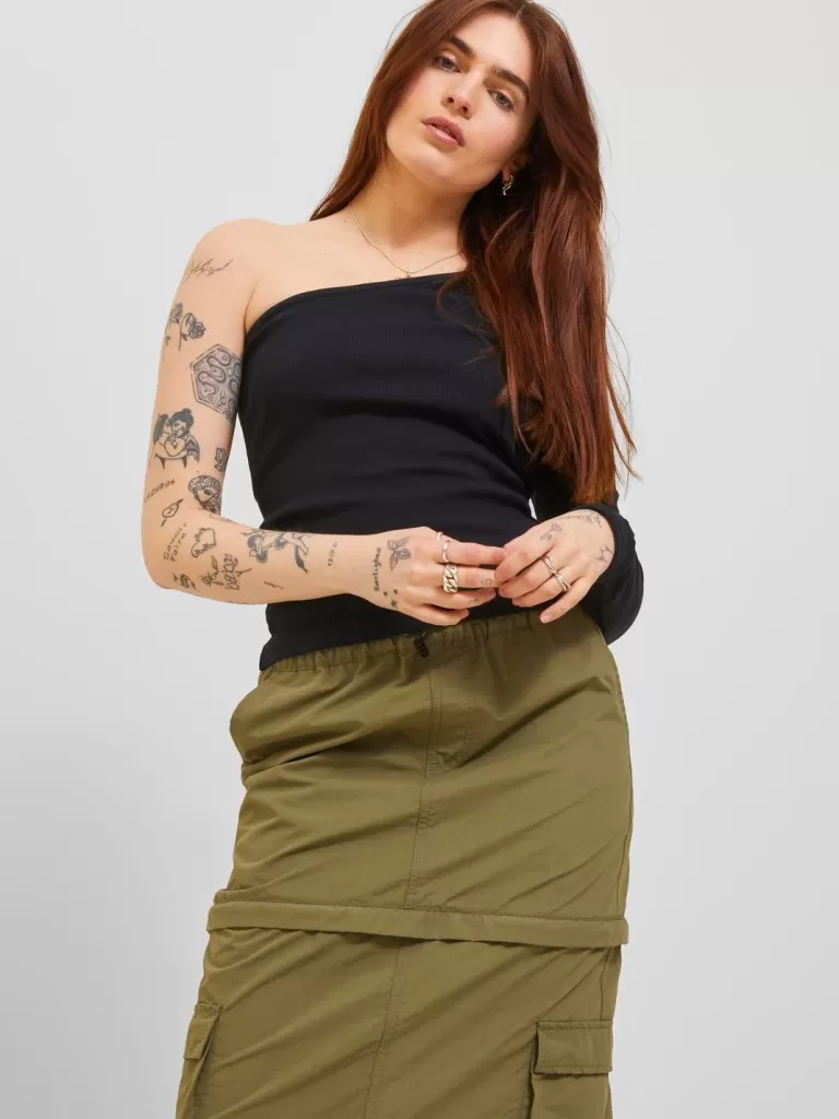 JACK & JONES Topy^JXFUNDA Góra Czarny