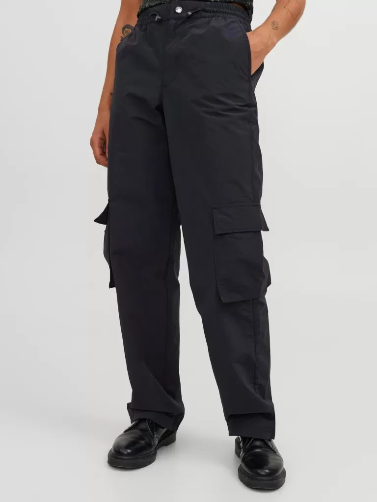 JACK & JONES Spodnie^JXGABBY Spodnie bojówki Czarny