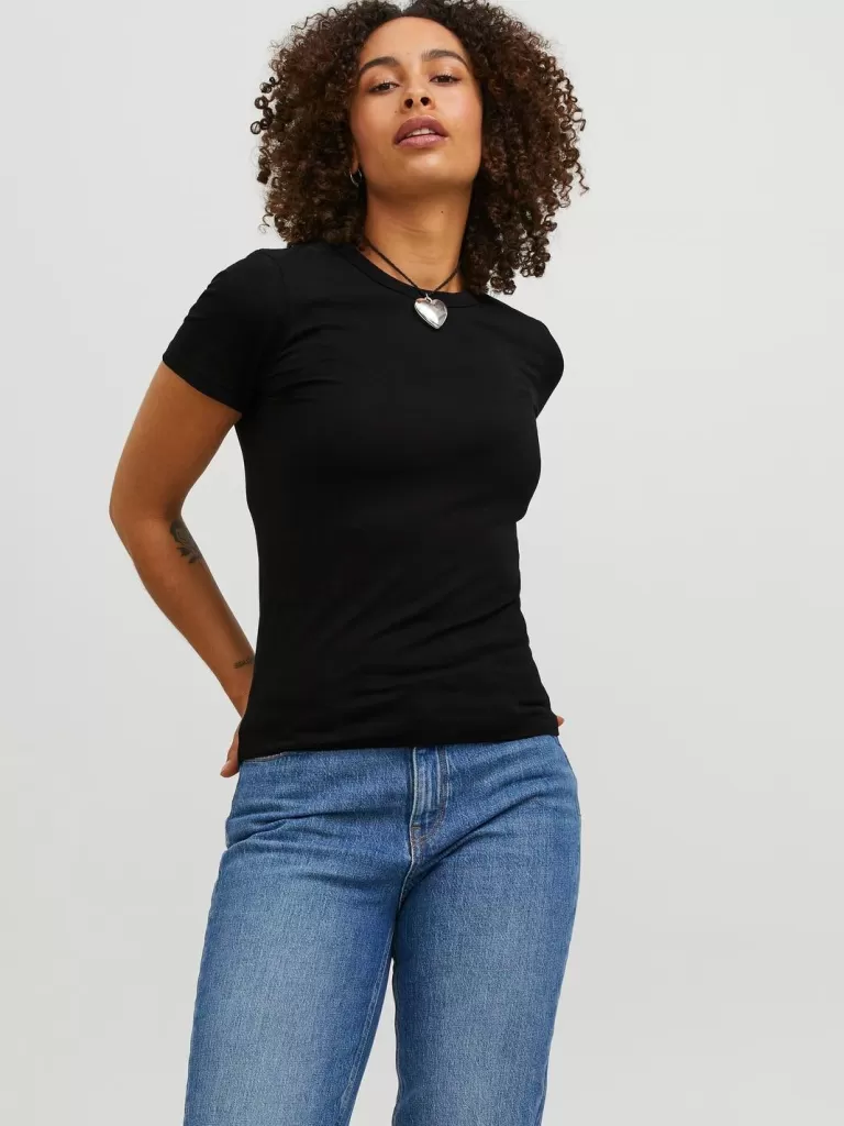 JACK & JONES Topy^JXGIGI T-shirt Czarny