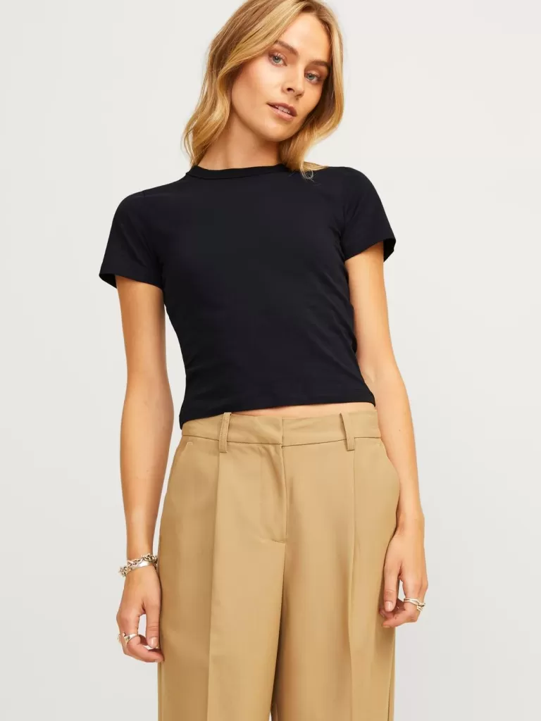 JACK & JONES Topy^JXGIGI T-shirt Czarny