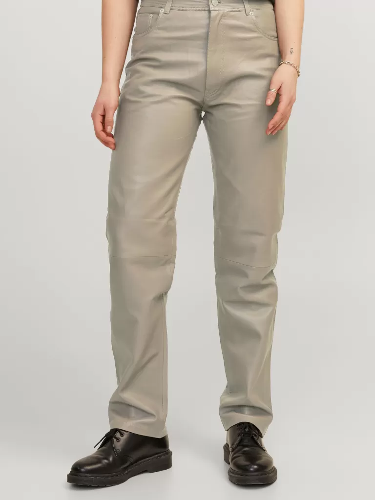 JACK & JONES Spodnie^JXGRACE Skórzane spodnie Beżowy