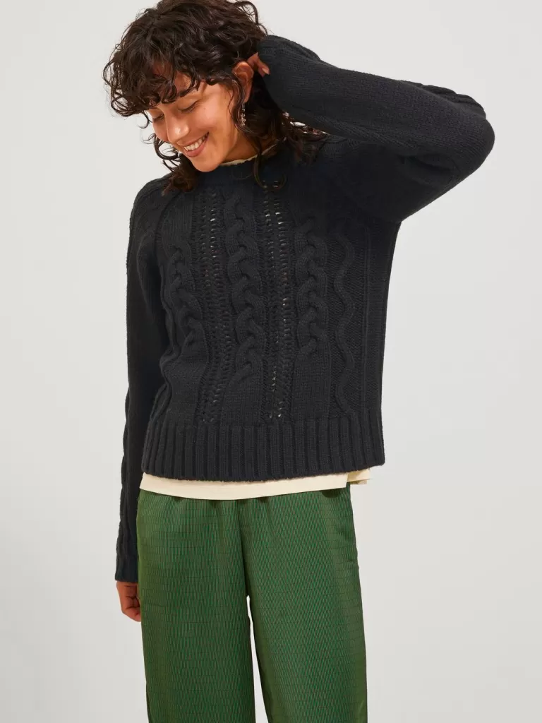 JACK & JONES Swetry^JXHARMONY Sweter wkładany przez głowę Czarny