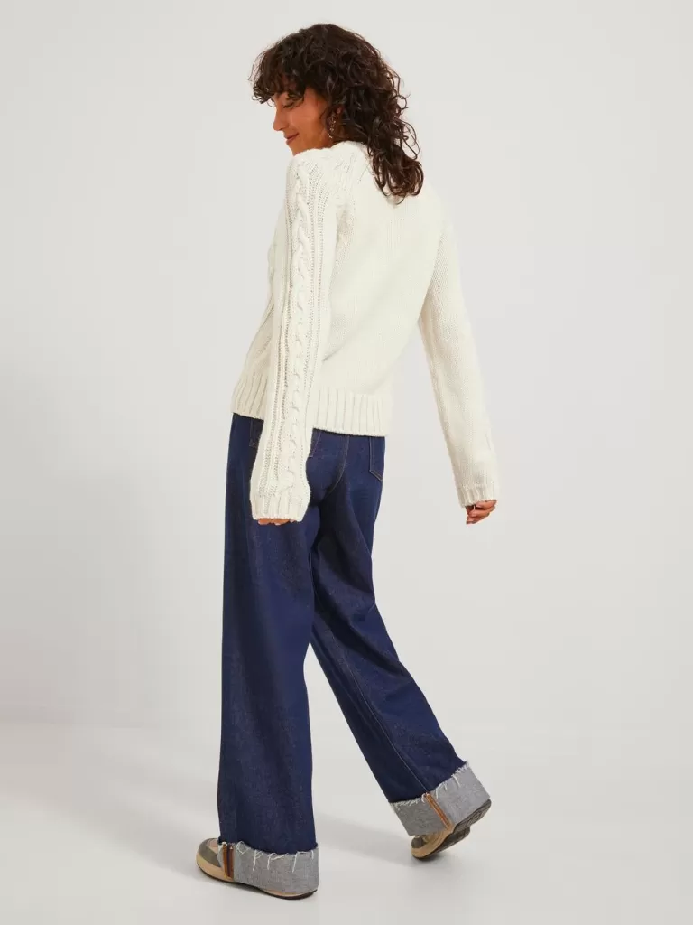 JACK & JONES Swetry^JXHARMONY Sweter wkładany przez głowę Biały