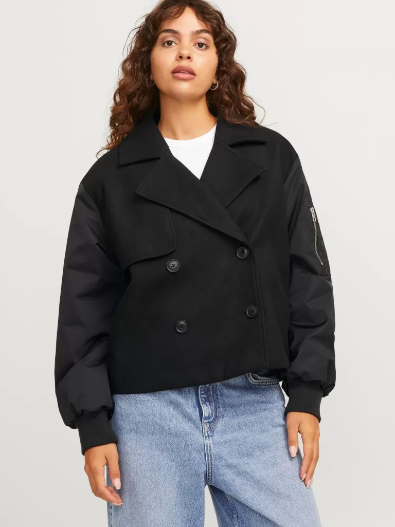 JACK & JONES Kurtki I Płaszcze^JXHARPER Płaszcz prochowiec Czarny