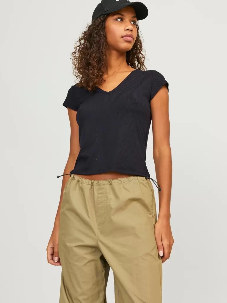 JACK & JONES Topy^JXHAYDEN T-shirt Czarny