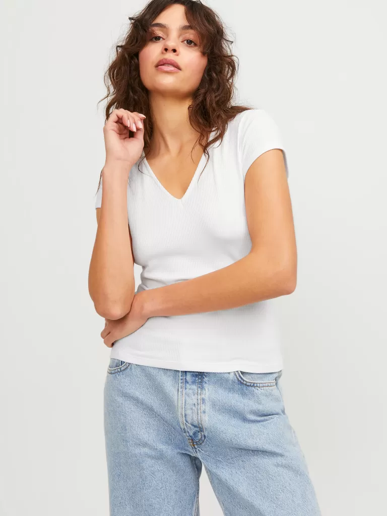 JACK & JONES Topy^JXHAYDEN T-shirt Biały