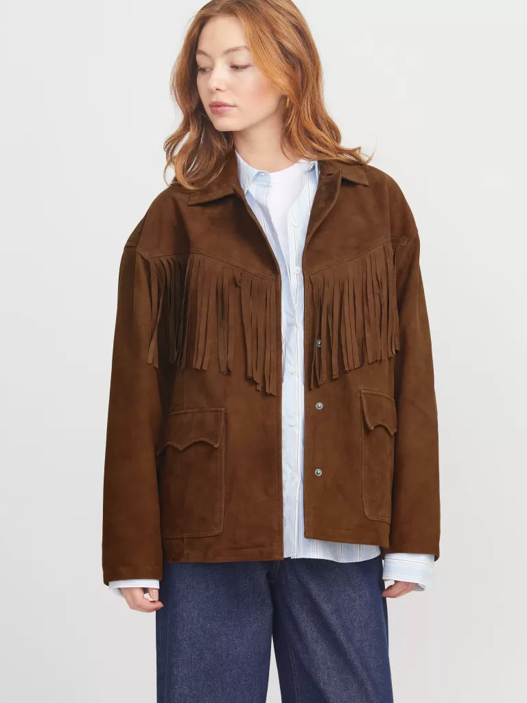 JACK & JONES Kurtki I Płaszcze^JXHAZEL Zamszowa kurtka Brązowy