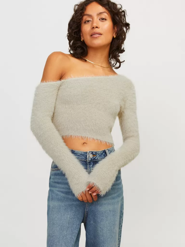 JACK & JONES Swetry^JXHEIDI Góra Beżowy