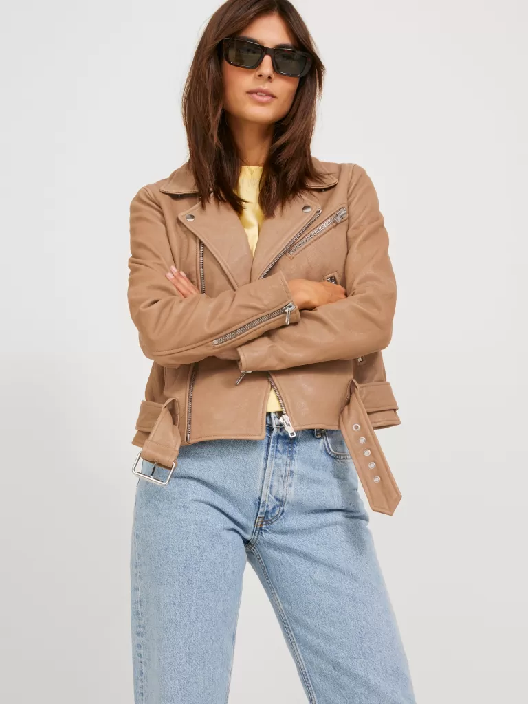 JACK & JONES Kurtki I Płaszcze^JXHOLLY Skórzana kurtka Beżowy