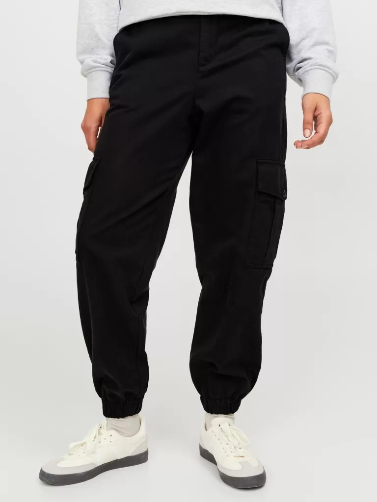 JACK & JONES Spodnie^JXHOLLY Spodnie bojówki Czarny