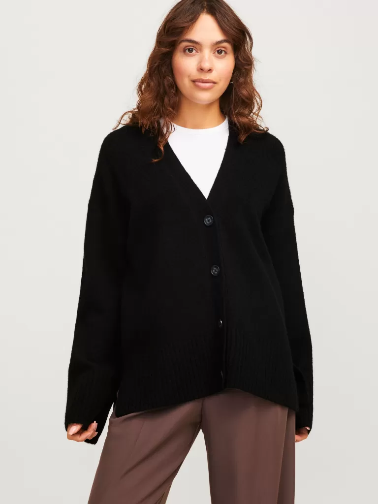 JACK & JONES Swetry^JXIRIS Kardigan Czarny