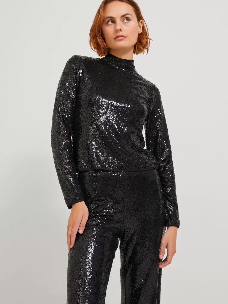 JACK & JONES Topy^JXISLA Góra Czarny