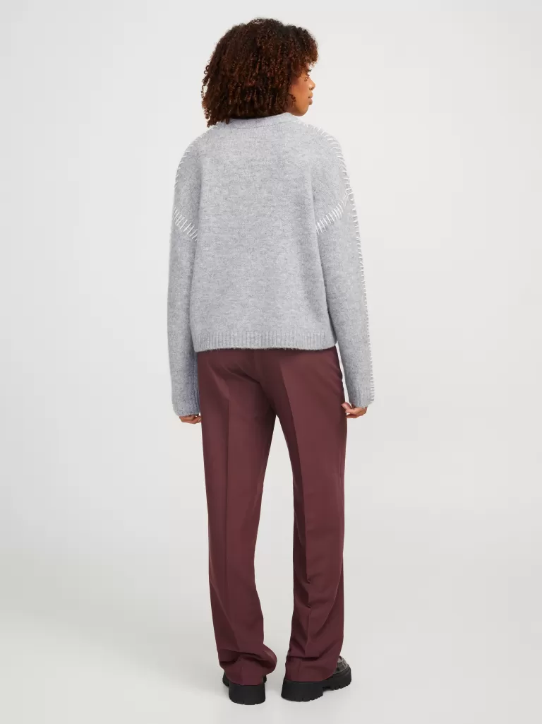 JACK & JONES Swetry^JXITZEL Sweter wkładany przez głowę Szary