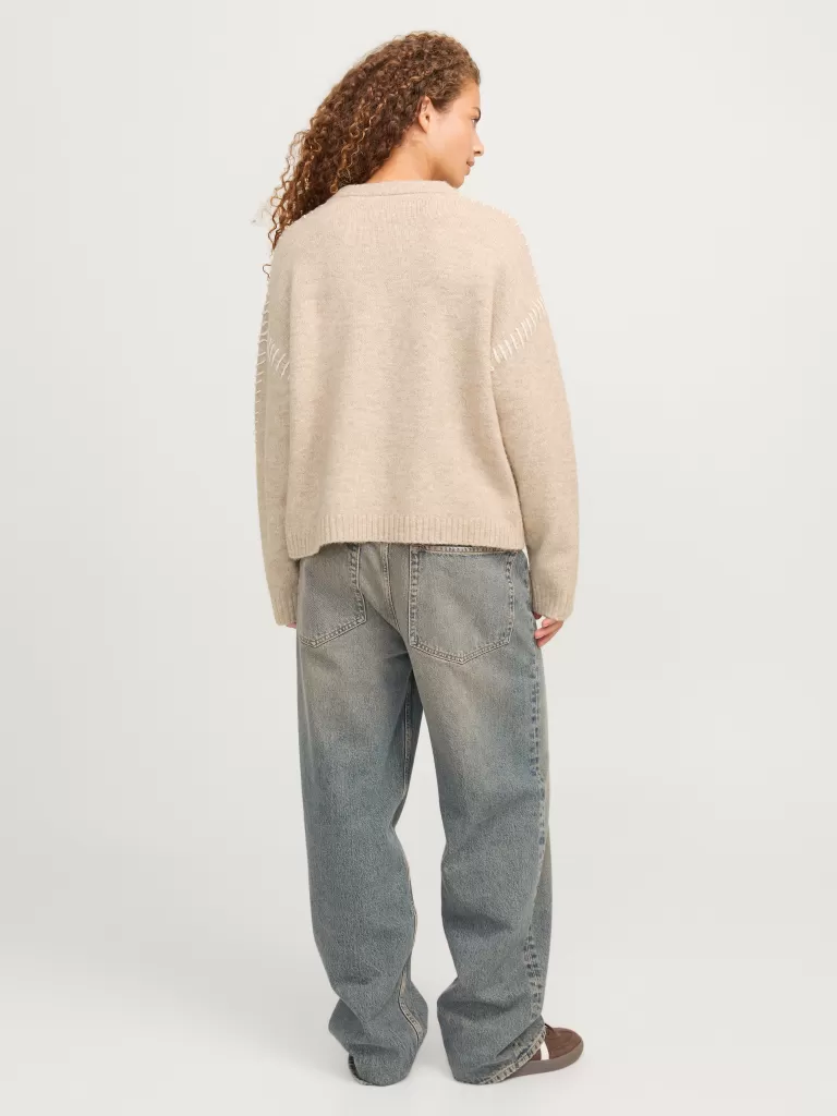 JACK & JONES Swetry^JXITZEL Sweter wkładany przez głowę Beżowy