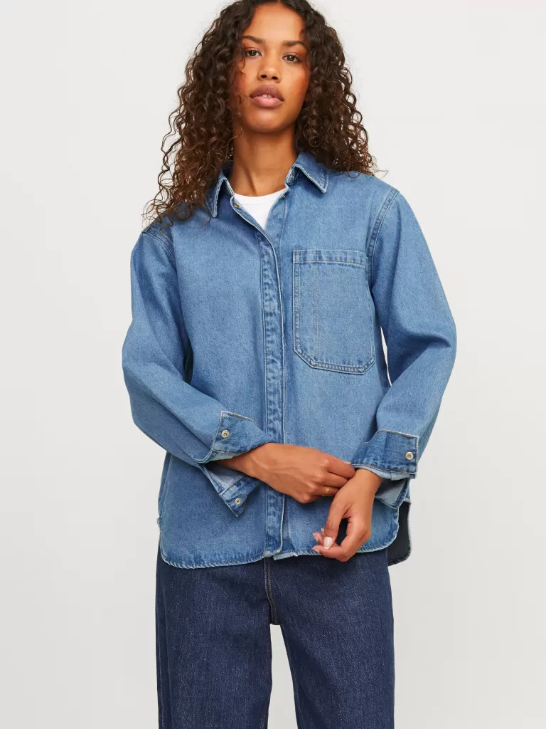JACK & JONES Koszule^JXJAMA Koszula jeansowa Niebieski
