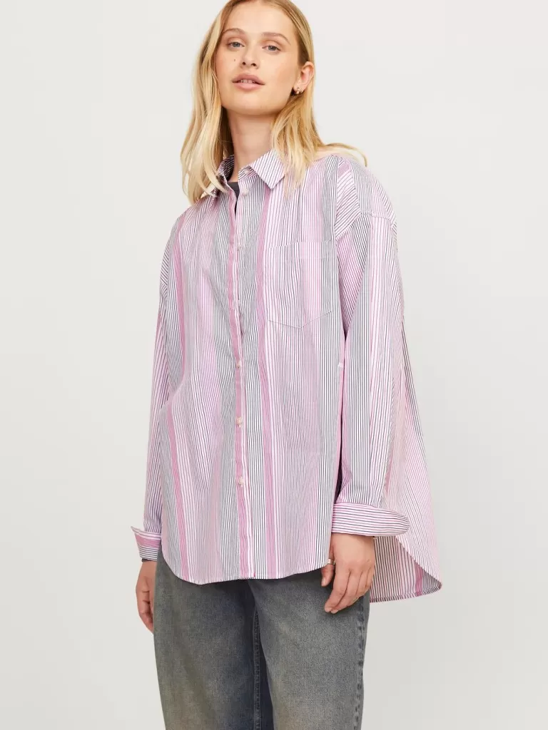 JACK & JONES Koszule^JXJAMIE Koszula z baskinką Fioletowy