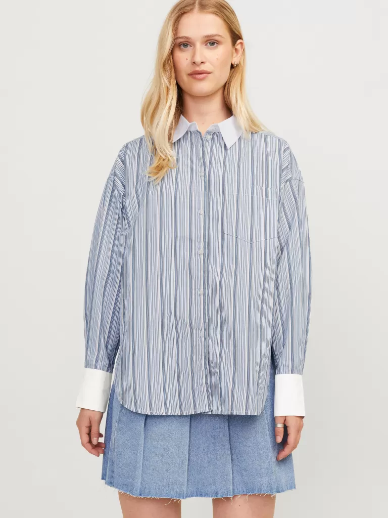 JACK & JONES Koszule^JXJAMIE Koszula z baskinką Niebieski