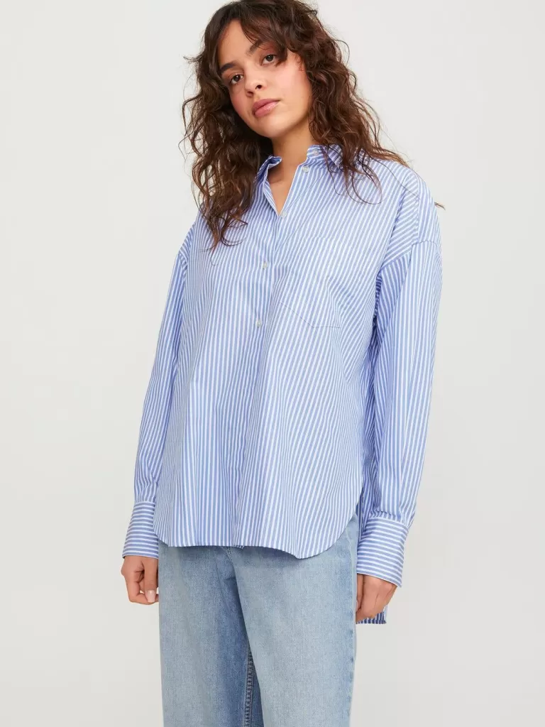 JACK & JONES Koszule^JXJAMIE Koszula z baskinką Niebieski