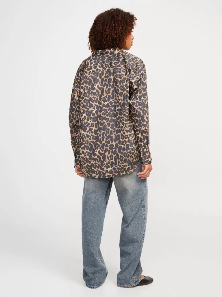 JACK & JONES Koszule^JXJAMIE Koszula z baskinką Brązowy