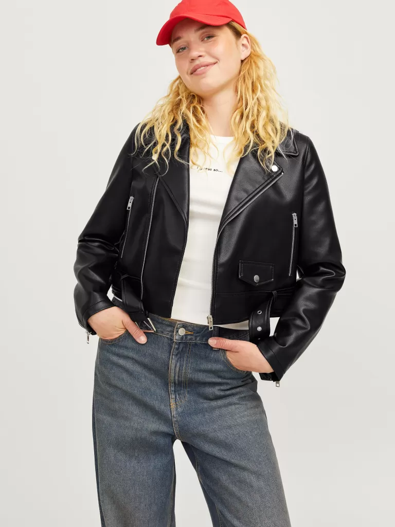 JACK & JONES Kurtki I Płaszcze^JXJOSE Kurtka ze sztucznej skóry Czarny