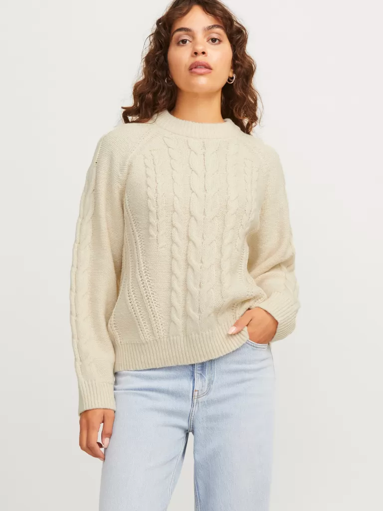 JACK & JONES Swetry^JXJOSIE Sweter wkładany przez głowę Biały