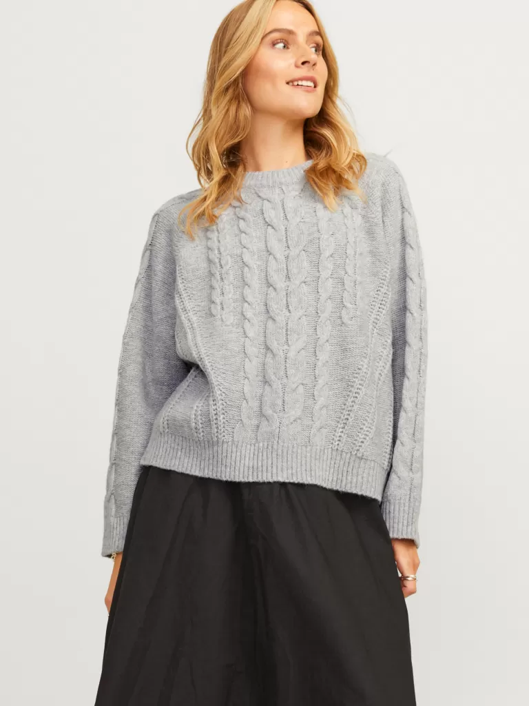 JACK & JONES Swetry^JXJOSIE Sweter wkładany przez głowę Szary