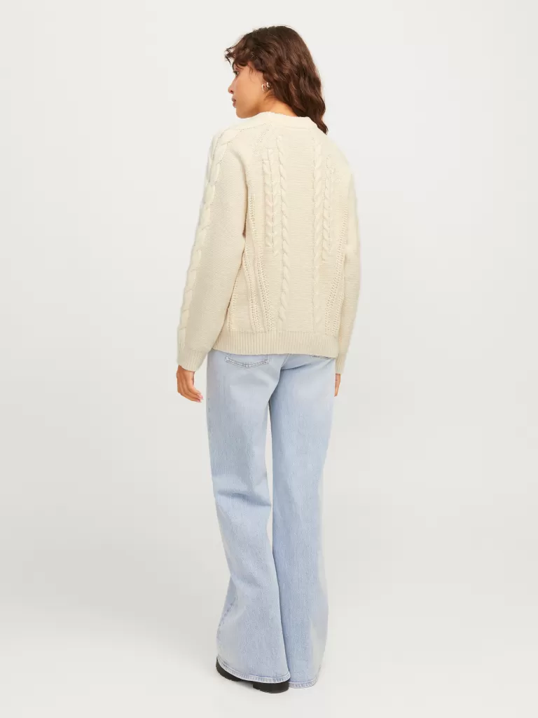 JACK & JONES Swetry^JXJOSIE Sweter wkładany przez głowę Biały