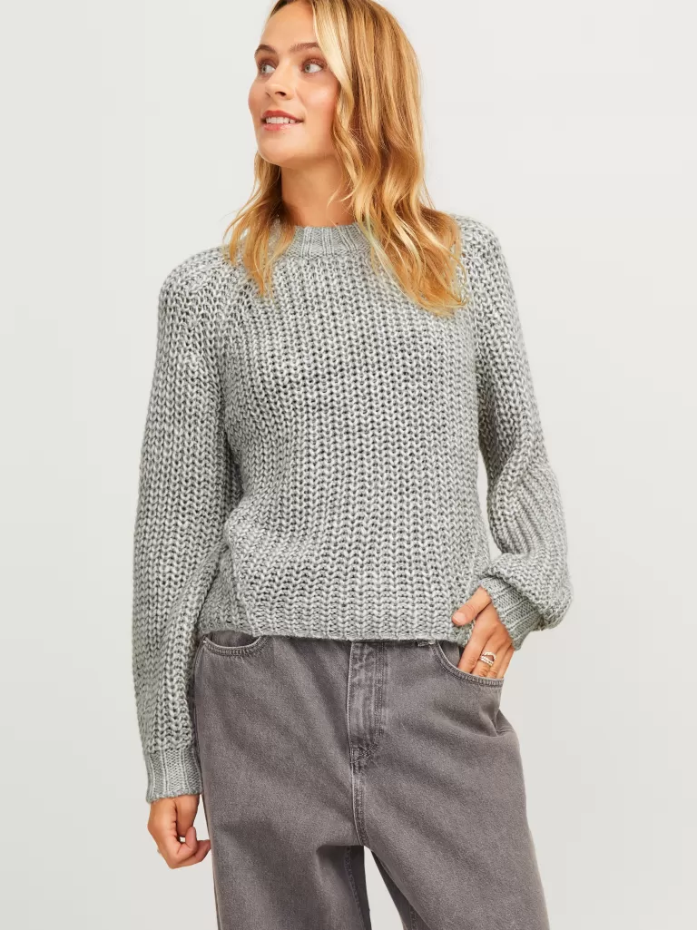 JACK & JONES Swetry^JXKELLY Sweter wkładany przez głowę Szary