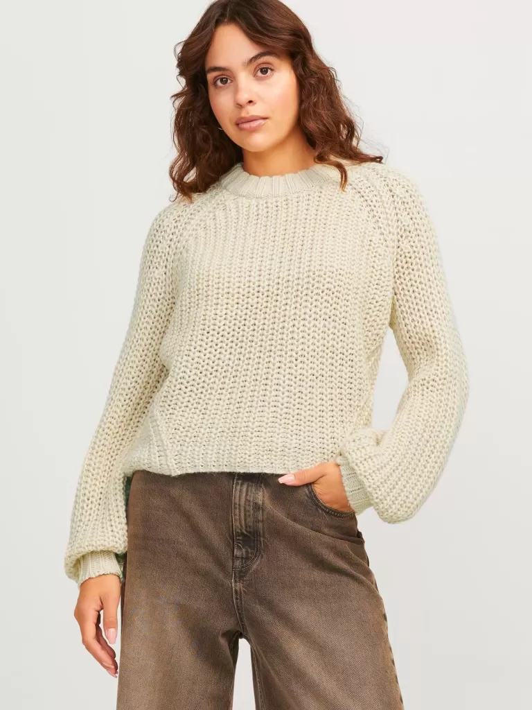 JACK & JONES Swetry^JXKELLY Sweter wkładany przez głowę Biały