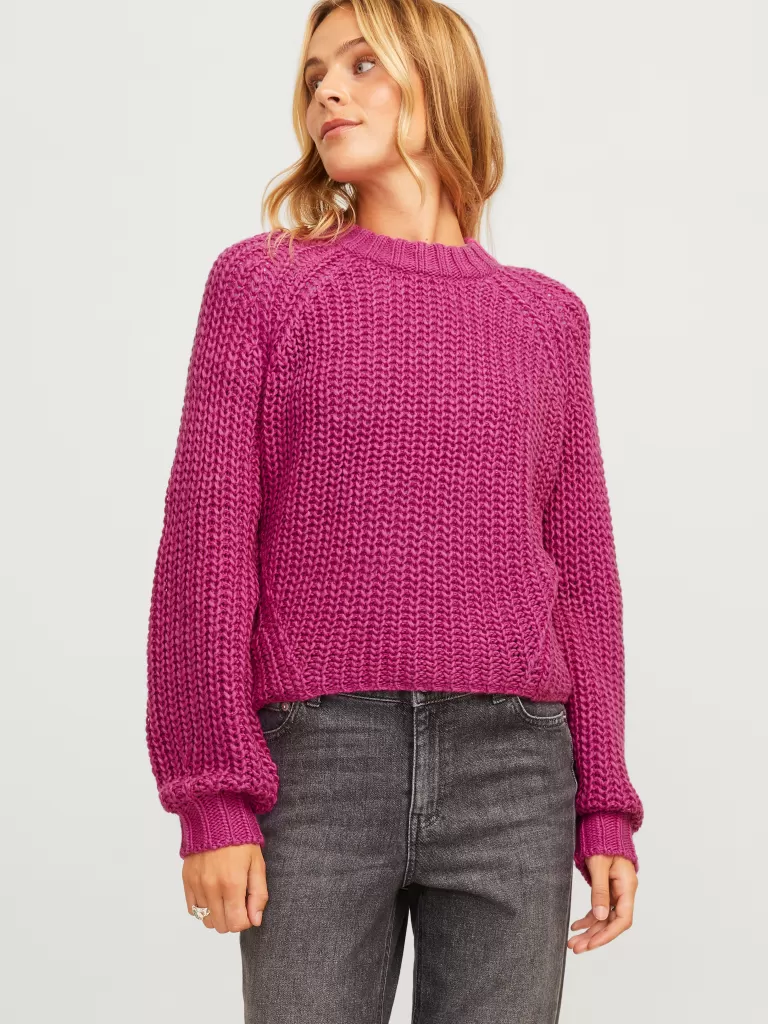 JACK & JONES Swetry^JXKELLY Sweter wkładany przez głowę Fioletowy